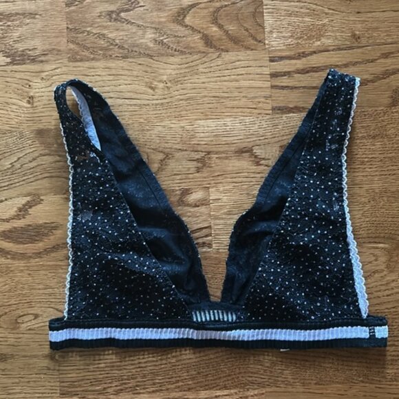 Free People Intimately Triangle Bra S Bralette Women Lounge Black Lace Mesh NWOT - Picture 4 of 4